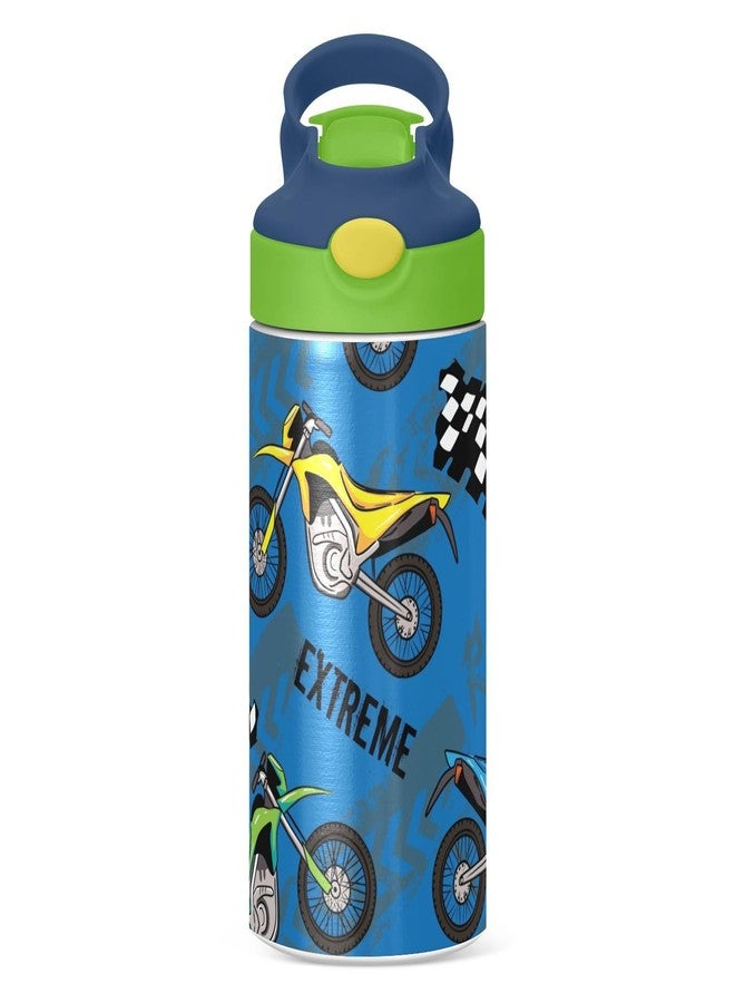 FLildon Small Water Bottle for Kid 12oz Motocross Riding Insulated Bottles with Straw Lid Stainless Steel Tumbler Vacuum Cup Thermal Bottles - Image 2